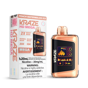 Peach Watermelon Ice by Kraze HD Mega (20000 Puff) 20mL - Disposable Vape