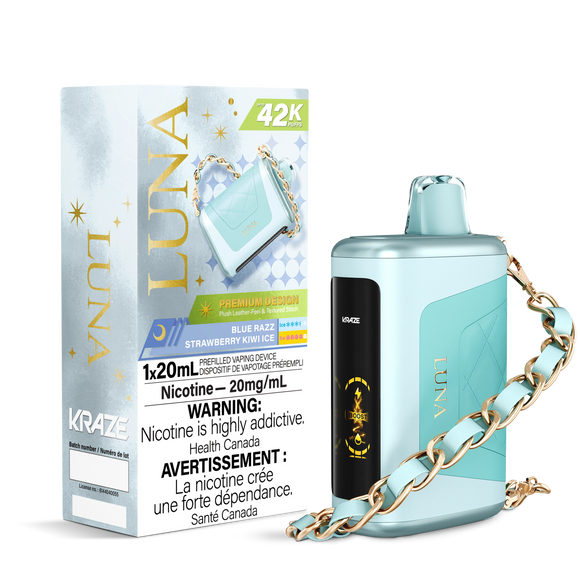 Blue Razz Strawberry Kiwi Ice by Kraze Luna (42000 Puff) 20mL - Disposable Vape [ON]