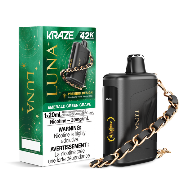 emerald disposable vape Emerald Green Grape by Kraze Luna (42000 Puff) 20mL emerald disposable vape Emerald Green Grape by Kraze Luna (42000 Puff) 20mL
