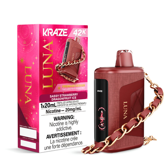 Sassy Strawberry Dragonfruit (Ice) by Kraze Luna (42000 Puff) 20mL - D VapingStory Sassy Strawberry Dragonfruit (Ice) by Kraze Luna (42000 Puff) 20mL - D VapingStory