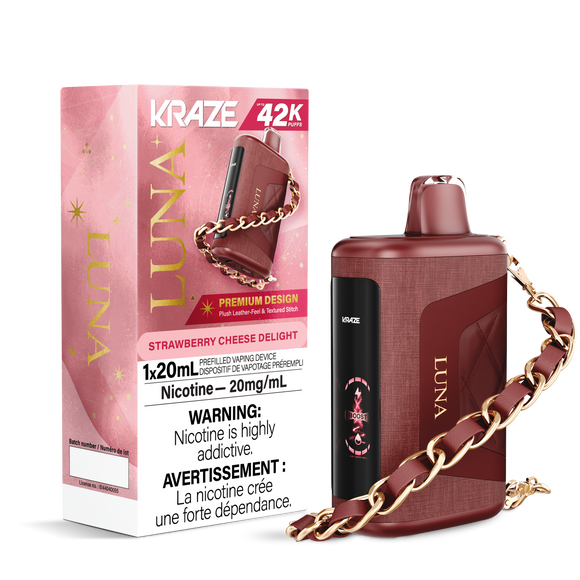Strawberry Cheese Delight by Kraze Luna (42000 Puff) 20mL - Disposable Vape [ON]