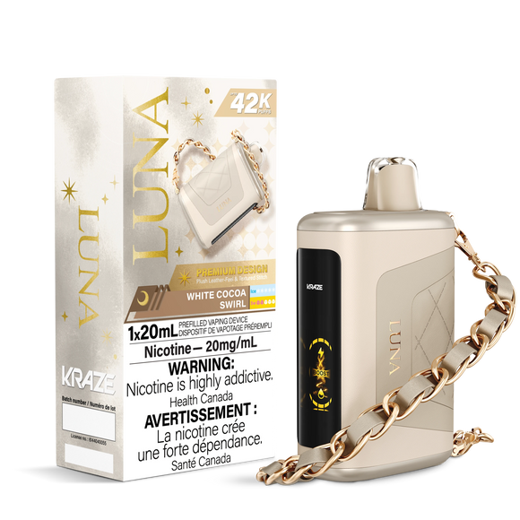 White Cocoa Swirl by Kraze Luna (42000 Puff) 20mL - Disposable Vape [O VapingStory White Cocoa Swirl by Kraze Luna (42000 Puff) 20mL - Disposable Vape [O VapingStory