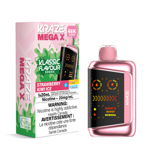 kraze disposable vape Strawberry Kiwi Ice by Kraze Mega X (48K Puff) 20mL