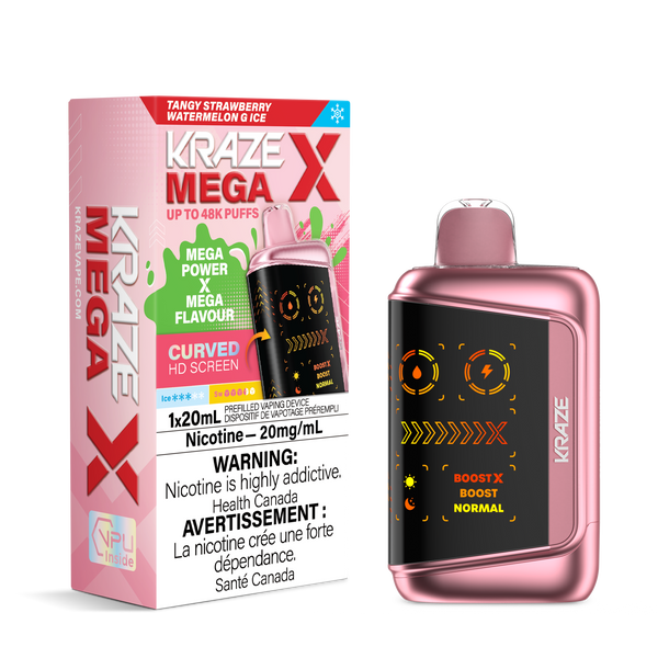 Tangy Strawberry Watermelon G (Ice) by Kraze Mega X (48K Puff) 20mL -   VapingStory