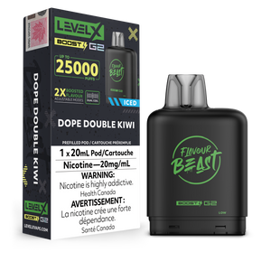 Dope Double Kiwi Ice by Level X Flavour Beast Boost - Closed Pod System (25K Puff)