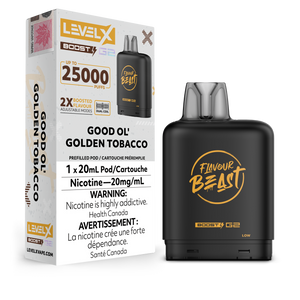 Golden Tobacco by Level X Flavour Beast Boost - Closed Pod System (25K Puff)