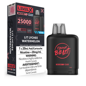 Lit Lychee Watermelon Ice by Level X Flavour Beast Boost - Closed Pod System (25K Puff) [ON]