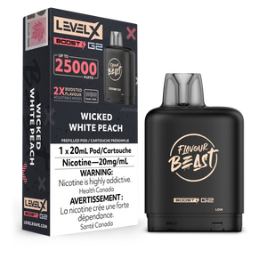 Wicked White Peach by Level X Flavour Beast Boost - Closed Pod System (25K Puff) [ON]