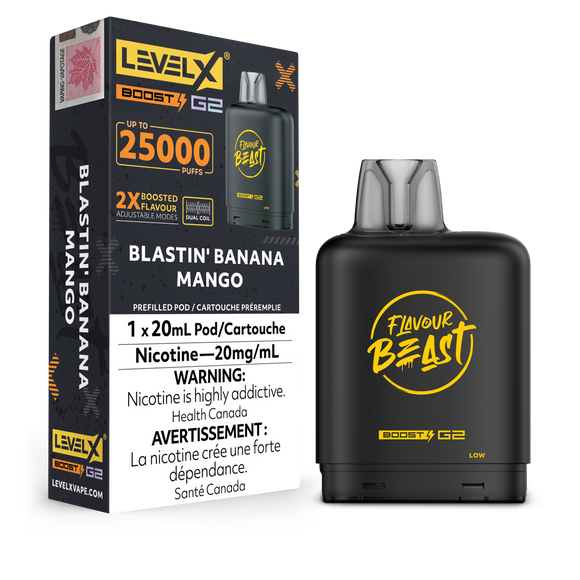 Blastin' Banana Mango by Level X Flavour Beast Boost - Closed Pod System (25K Puff) [ON]