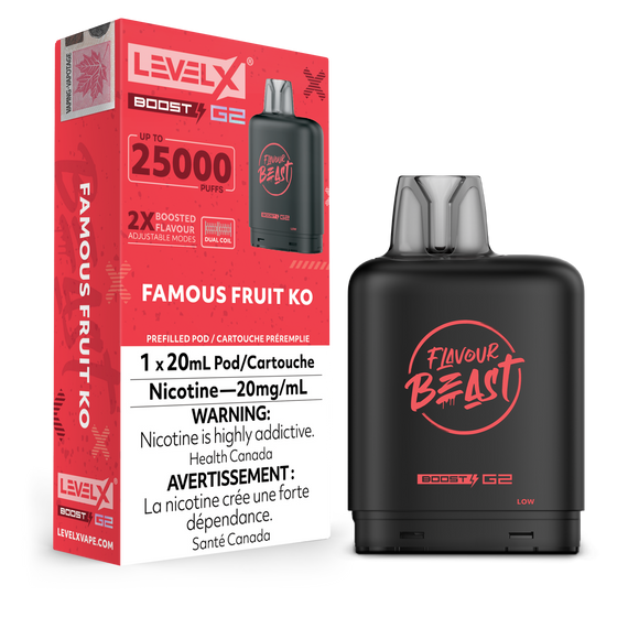 Famous Fruit KO by Level X Flavour Beast Boost - Closed Pod System (25K Puff) [ON]