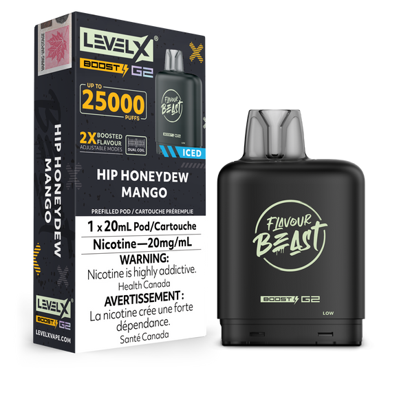 Hip Honeydew Mango (Ice) by Level X Flavour Beast Boost - Closed Pod System (25K Puff) [ON]