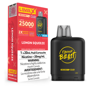 Lemon Squeeze (Ice) by Level X Flavour Beast Boost - Closed Pod System (25K Puff) [ON]