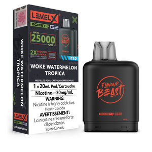 Woke Watermelon Tropica (Ice) by Level X Flavour Beast Boost - Closed Pod System (25K Puff) [ON]