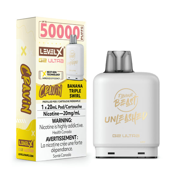 Epic Banana Triple Swirl by Level X Flavour Beast Unleashed Ultra - Closed Pod System (50K Puff) [ON]