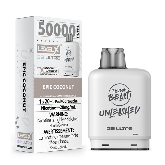 Epic Coconut  by Level X Flavour Beast Unleashed Ultra - Closed Pod System (50K Puff) [ON]