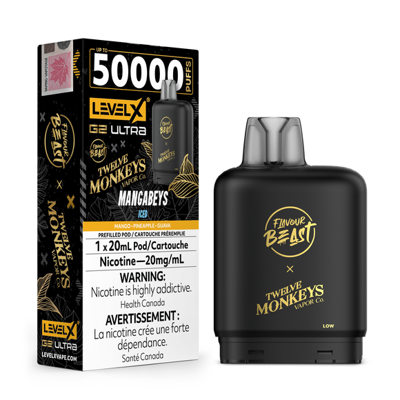 Mangabeys (Ice) by Level X Flavour Beast Ultra - Closed Pod System (50K Puff) [ON]