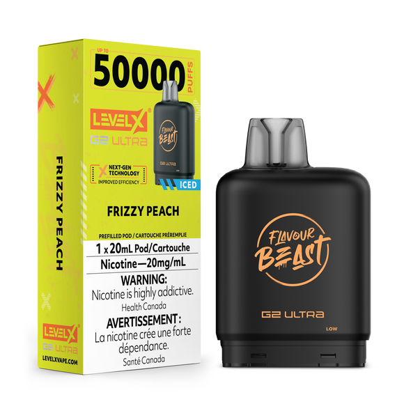 Frizzy Peach (Ice) by Level X Flavour Beast Ultra - Closed Pod System (50K Puff) [ON]