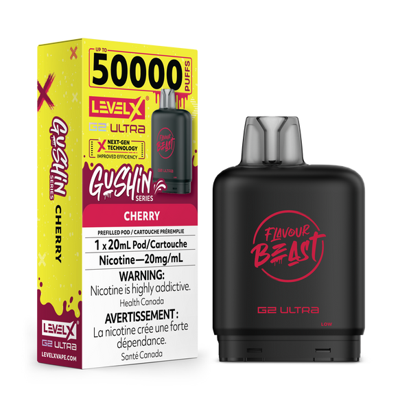 Gushin' Cherry by Level X Flavour Beast Ultra - Closed Pod System (50K Puff) [ON]