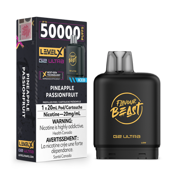Pineapple Passionfruit (Ice) by Level X Flavour Beast Ultra - Closed Pod System (50K Puff) 