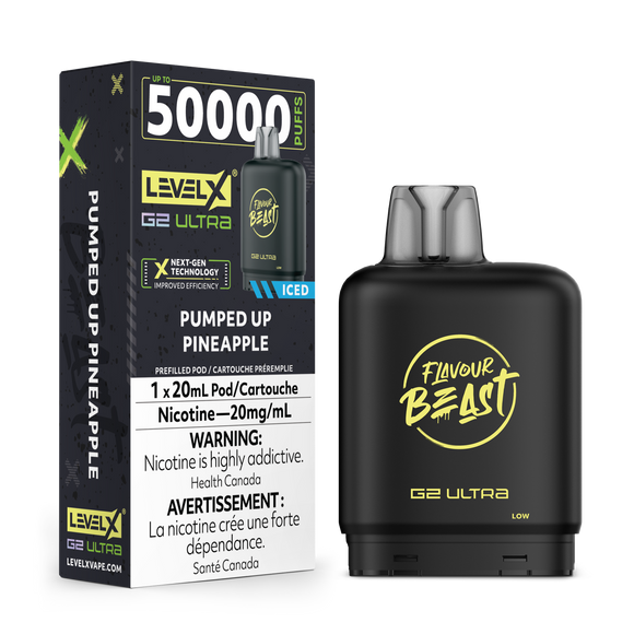 Pumped Up Pineapple (Ice) by Level X Flavour Beast Ultra - Closed Pod System (50K Puff) [ON]