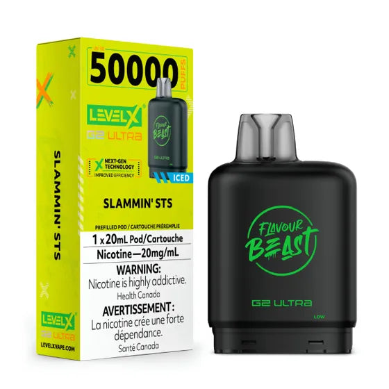 Slammin' STS (Ice) by Level X Flavour Beast Ultra - Closed Pod System (50K Puff) [ON]