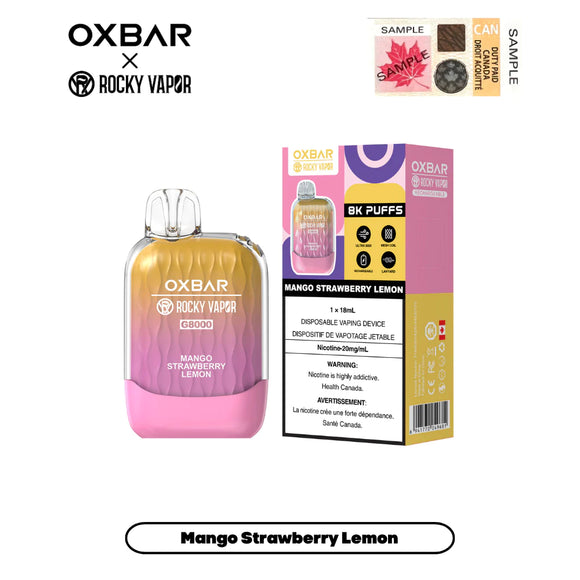 Mango Strawberry Lemon by OXBAR x Rocky Vapor G8000 (8000 Puff) 18mL - Disposable Vape