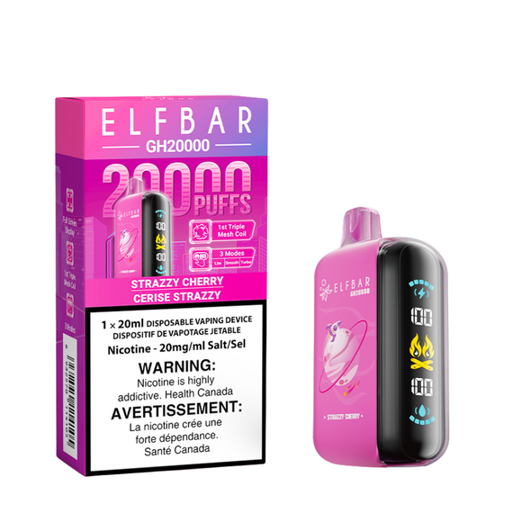 Strazzy Cherry by Elfbar GH20K (20000 Puff) 20mL - Disposable Vape [ON]