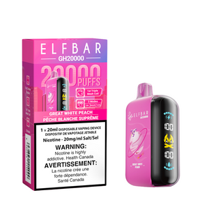 Great White Peach by Elfbar GH20K (20000 Puff) 20mL - Disposable Vape [ON]