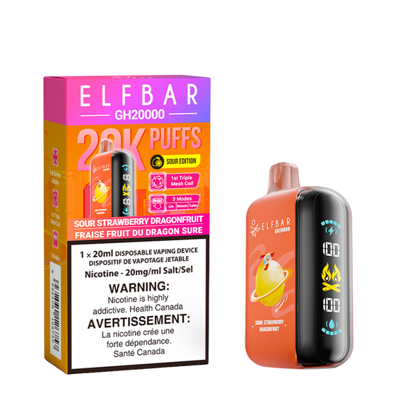 Sour Strawberry Dragonfruit by Elfbar GH20K (20000 Puff) 20mL - Disposable Vape [ON]