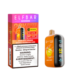 Sour Razz Orange by Elfbar GH20K (20000 Puff) 20mL - Disposable Vape [ON]