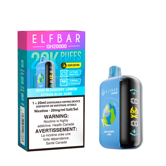 Sour Blueberry Lemon by Elfbar GH20K (20000 Puff) 20mL - Disposable Vape [ON]