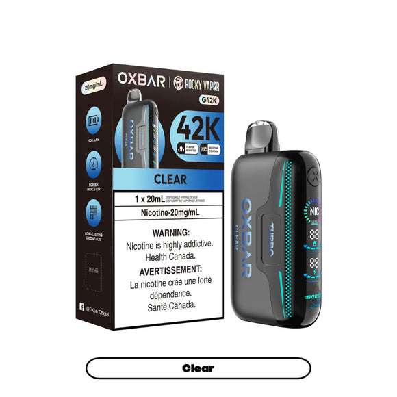 Clear by OXBAR x Rocky Vapor G42K (42000 Puff) 20mL - Disposable Vape [ON]