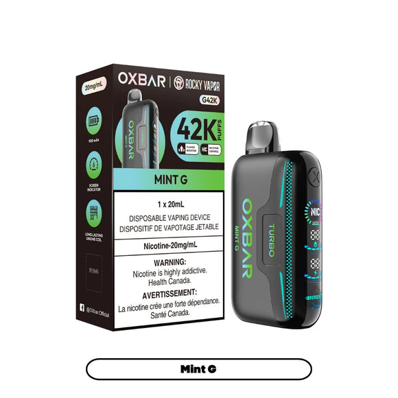 Mint G by OXBAR x Rocky Vapor G42K (42000 Puff) 20mL - Disposable Vape