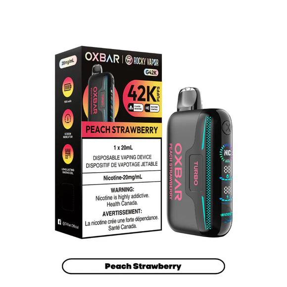 Peach Strawberry by OXBAR x Rocky Vapor G42K (42000 Puff) 20mL - Disposable Vape 