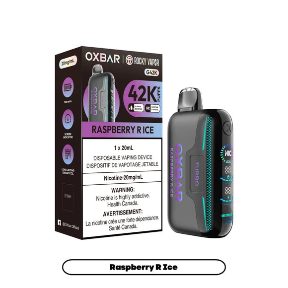 Raspberry R Ice by OXBAR x Rocky Vapor G42K (42000 Puff) 20mL - Disposable Vape 