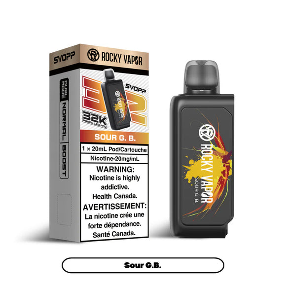 Sour G.B. by Rocky Vapor SVOPP 32K - Closed Pod System [ON]