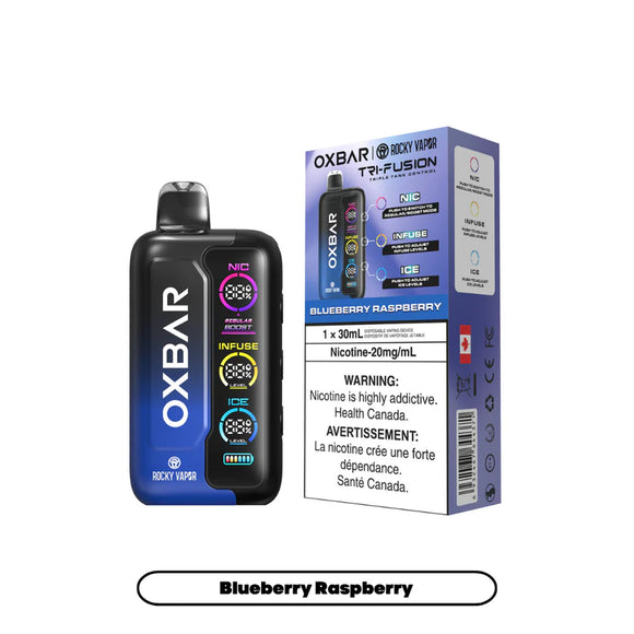 Blueberry Raspberry by OXBAR x Rocky Vapor Tri Fusion 30mL - Disposable Vape [ON] 