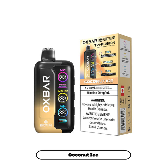 Coconut Ice by OXBAR x Rocky Vapor Tri Fusion 30mL - Disposable Vape 