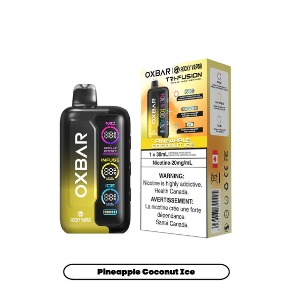 Pineapple Coconut Ice by OXBAR x Rocky Vapor Tri Fusion 30mL - Disposable Vape [ON]