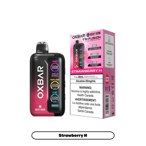 Strawberry H by OXBAR x Rocky Vapor Tri Fusion 30mL - Disposable Vape 