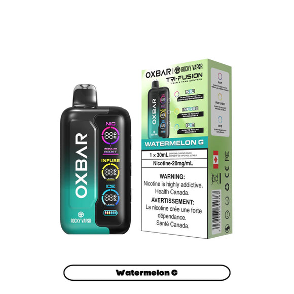 Watermelon G by OXBAR x Rocky Vapor Tri Fusion 30mL - Disposable Vape 