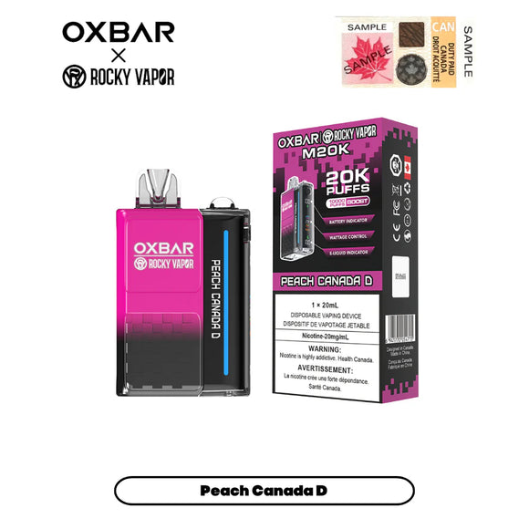 Peach Canada D by OXBAR x Rocky Vapor M20K (20000 Puff) 20mL - Disposable Vape (Copy)