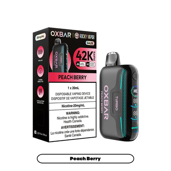 Peach Berry by OXBAR x Rocky Vapor G42K (42000 Puff) 20mL - Disposable Vape [ON]