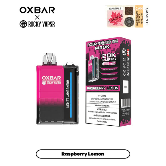 Raspberry Lemon by OXBAR x Rocky Vapor M20K (20000 Puff) 20mL - Disposable Vape