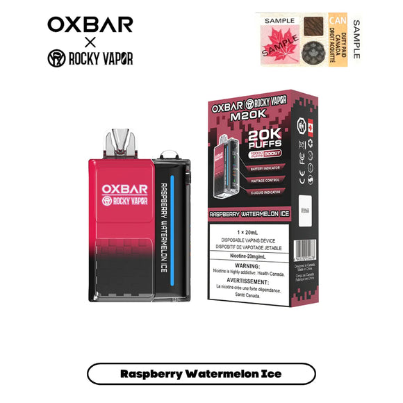 Raspberry Watermelon Ice by OXBAR x Rocky Vapor M20K (20000 Puff) 20mL - Disposable Vape