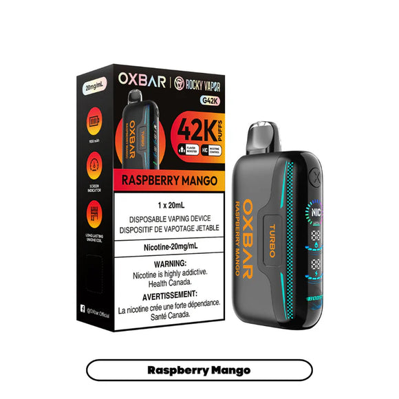 Raspberry Mango by OXBAR x Rocky Vapor G42K (42000 Puff) 20mL - Disposable Vape [ON]