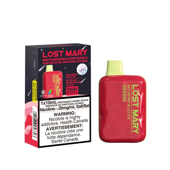 Red Berry Blitz Ice by Elfbar Lost Mary OS5000 (5000 Puff) 10mL - Disposable Vape - Ottawa Vape Store, Hamilton Vape Store