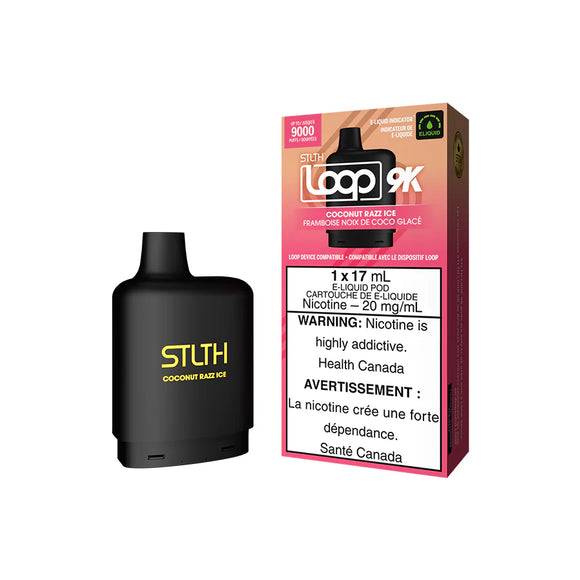 Coconut Razz Ice by Stlth Loop 9K - Closed Pod System