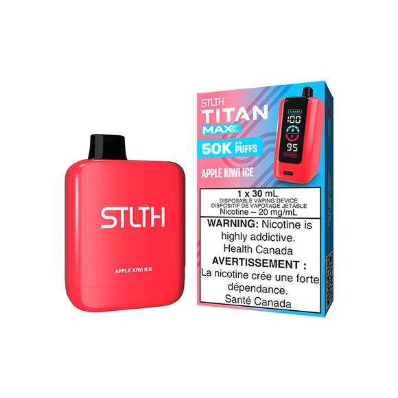 Apple Kiwi Ice by Stlth Titan Pro Max 50000 Puff 30ml - Disposable Vape [ON]