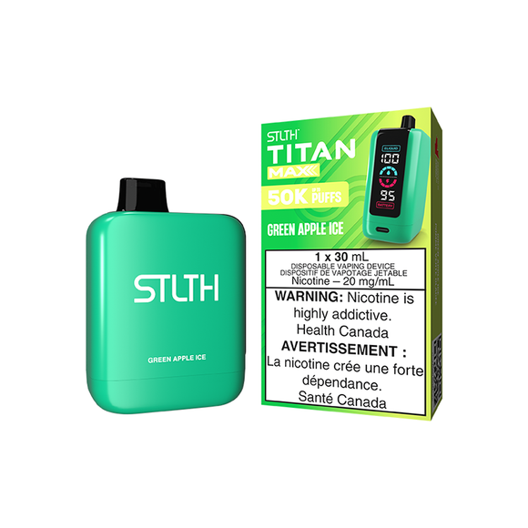 Green Apple Ice by Stlth Titan Pro Max 50000 Puff 30ml - Disposable Vape [ON]